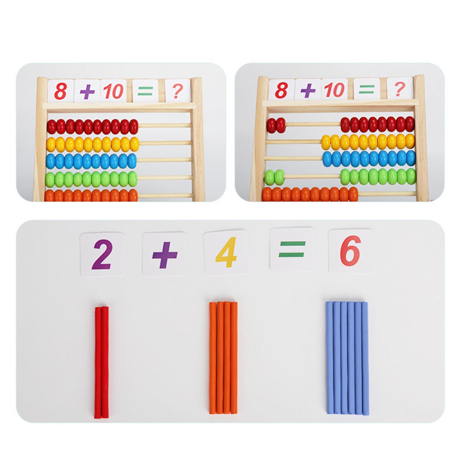 Kids Education Number - 知育玩具 木製そろばん 数遊びフレーム 3歳児向け モンテッソーリ教材 算数学習ゲーム