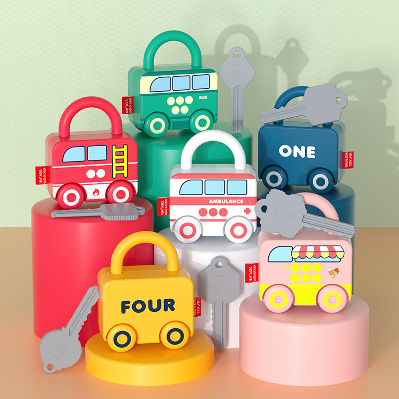 Kids Education Number - 赤ちゃん学習ロックとキー車ゲームモンテッソーリ教育玩具番号マッチングロックおもちゃ感覚おもちゃ子供のための 1 2 3 年