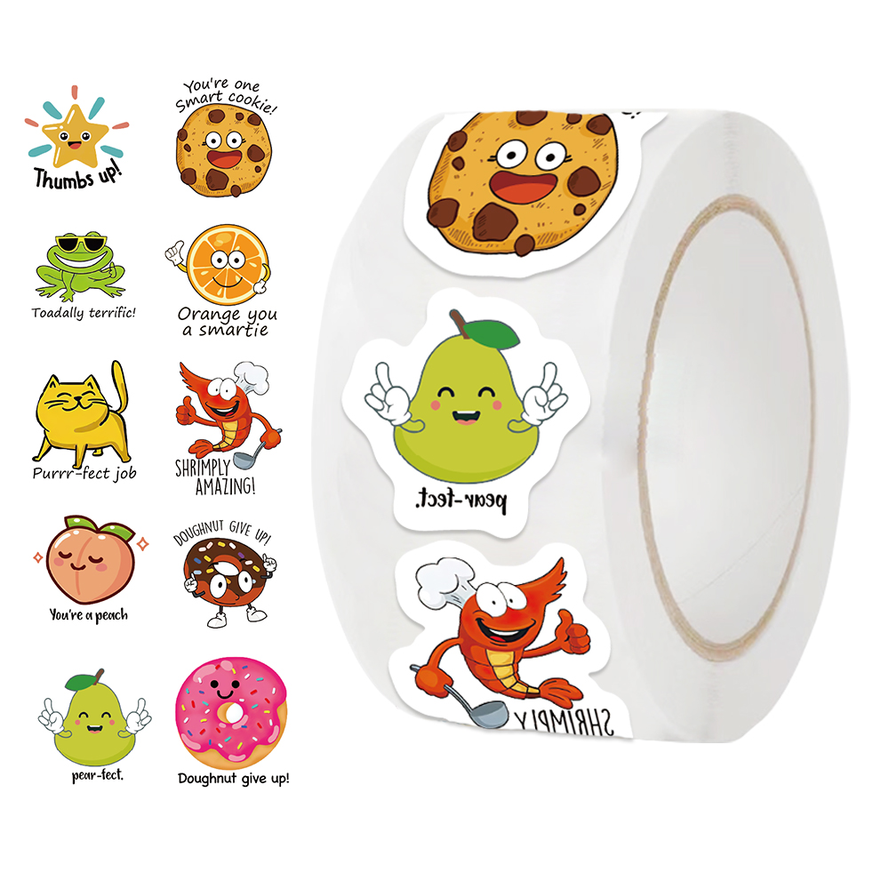 500 個ロールかわいいデカール学生報酬ステッカースクラップ - Kids Education Motivation のレビューと価格
