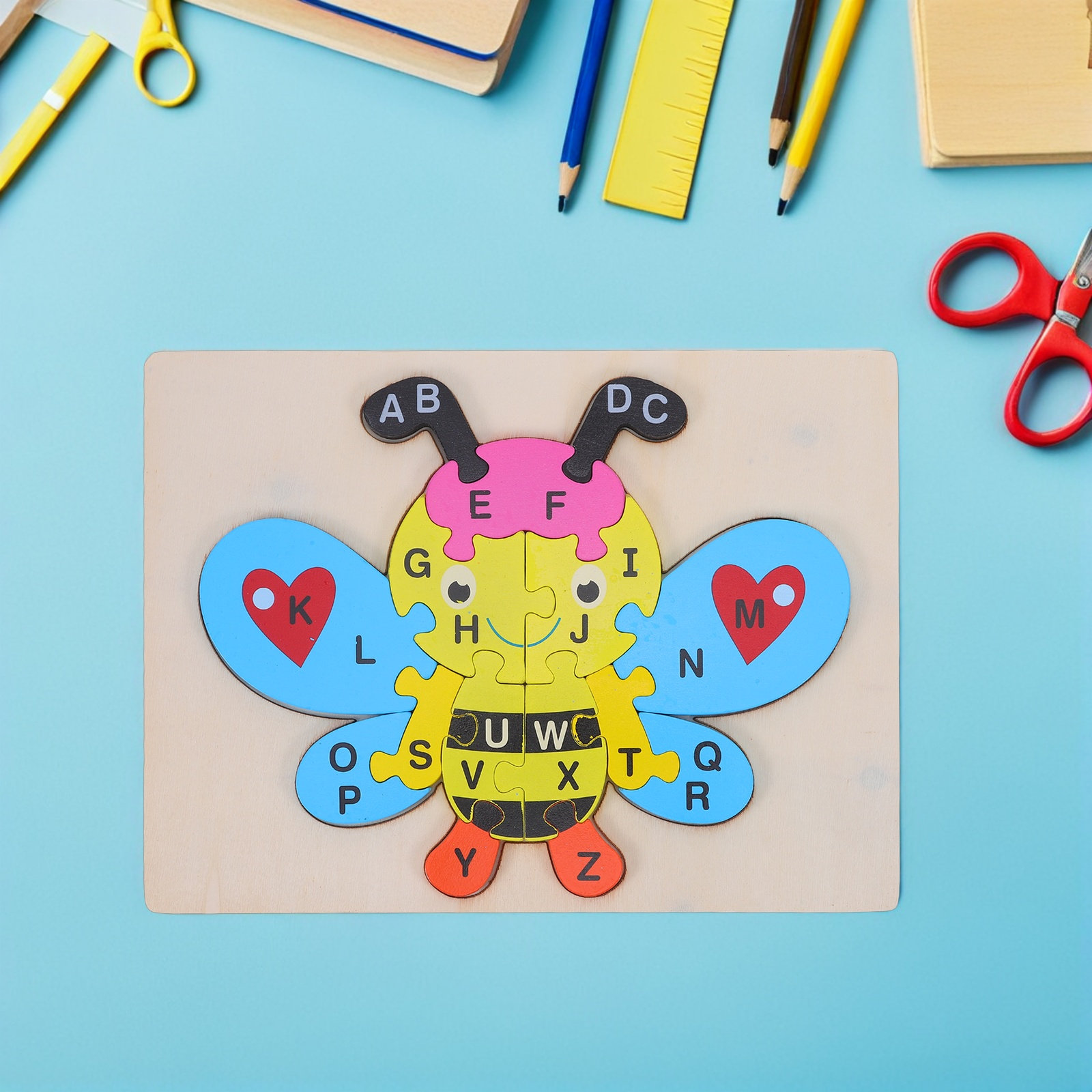 木製アルファベットパズル（蜂の形）、モンテッソーリ教育法に基 - Abc Kids Early Education のレビューと価格