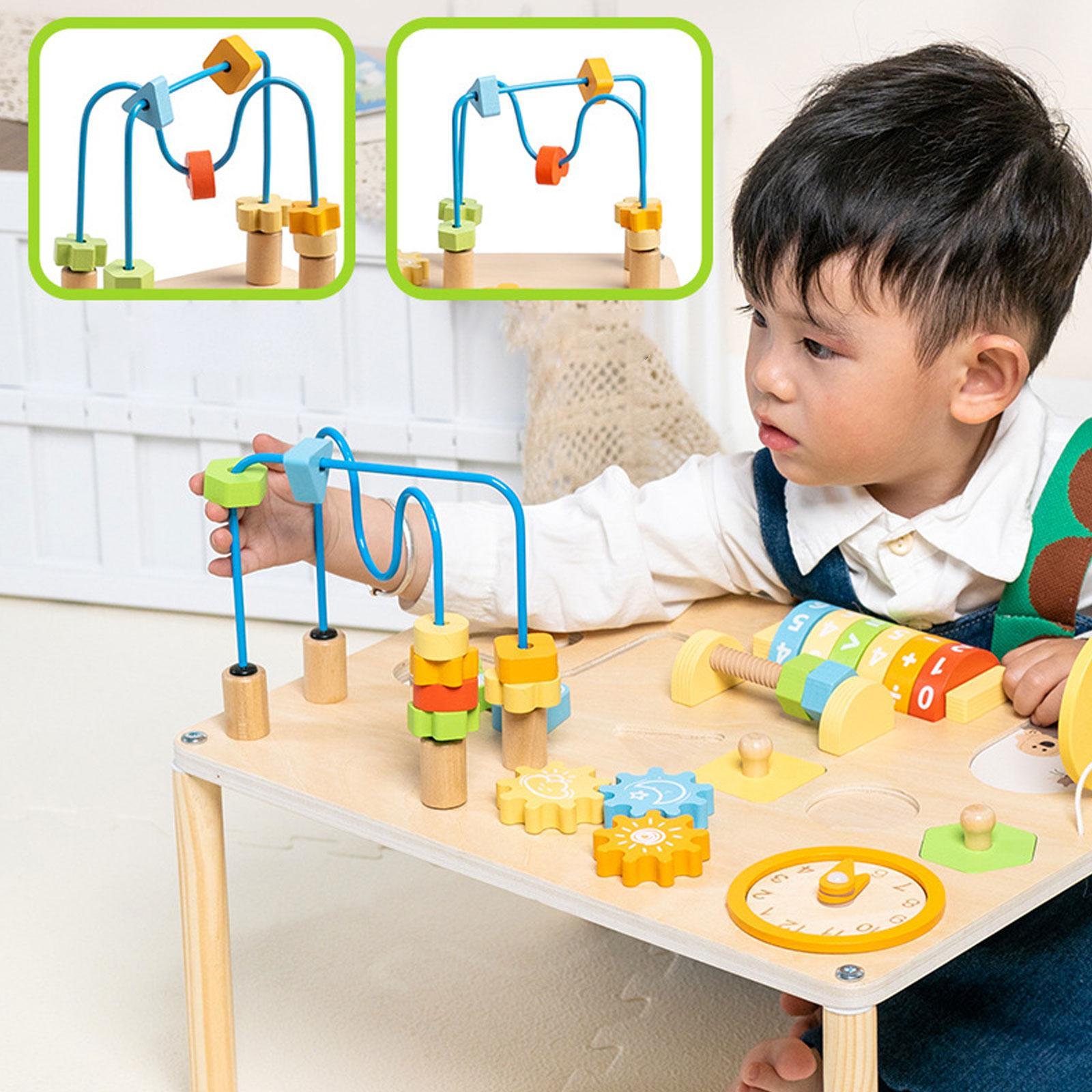 アクティビティテーブル認識教育用ギアブロックデスクプレイテー - Kids Education Activities のレビューと価格