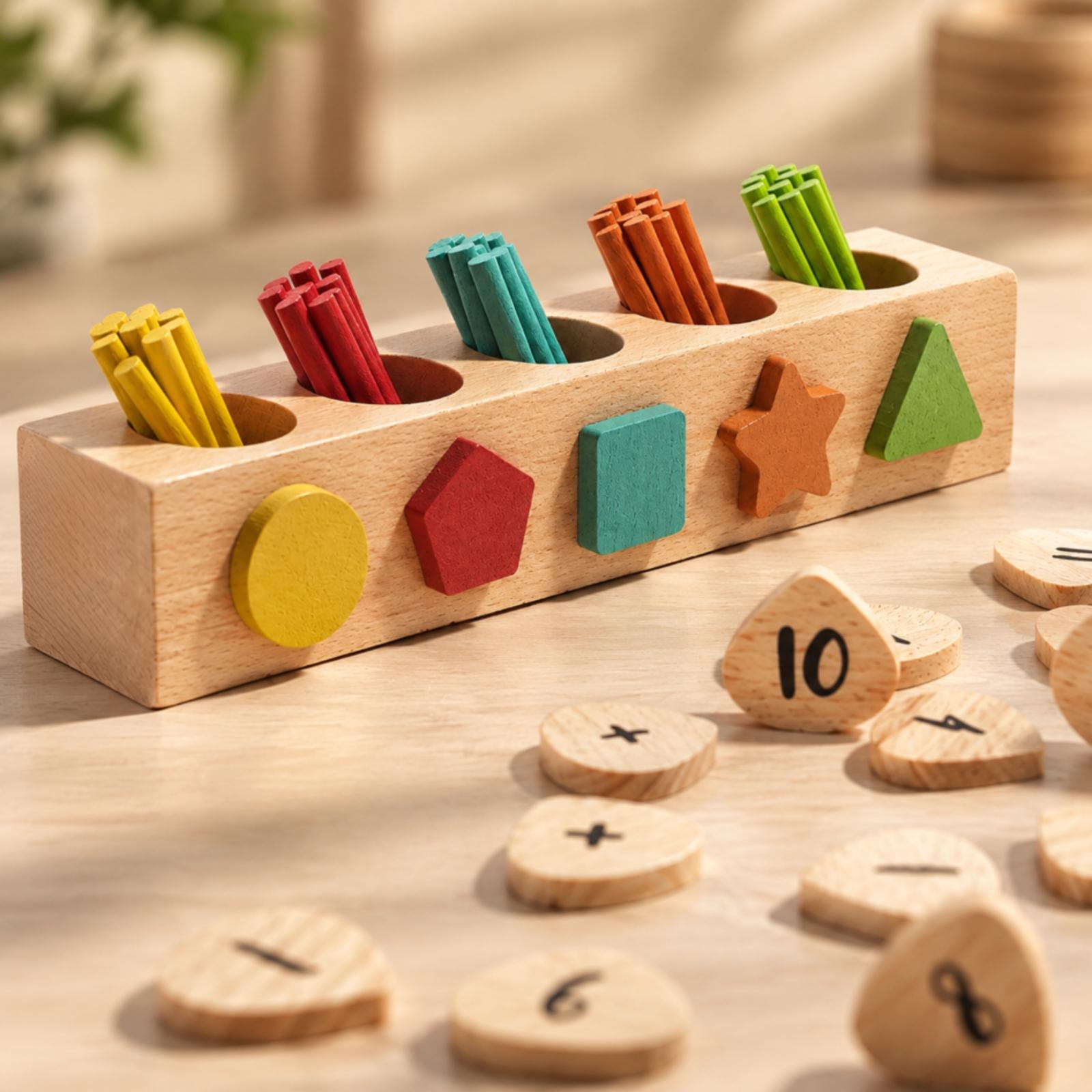 子供向けの木製知育玩具。モンテッソーリ教育に基づいた、数字を - Kids Education Number のレビューと価格