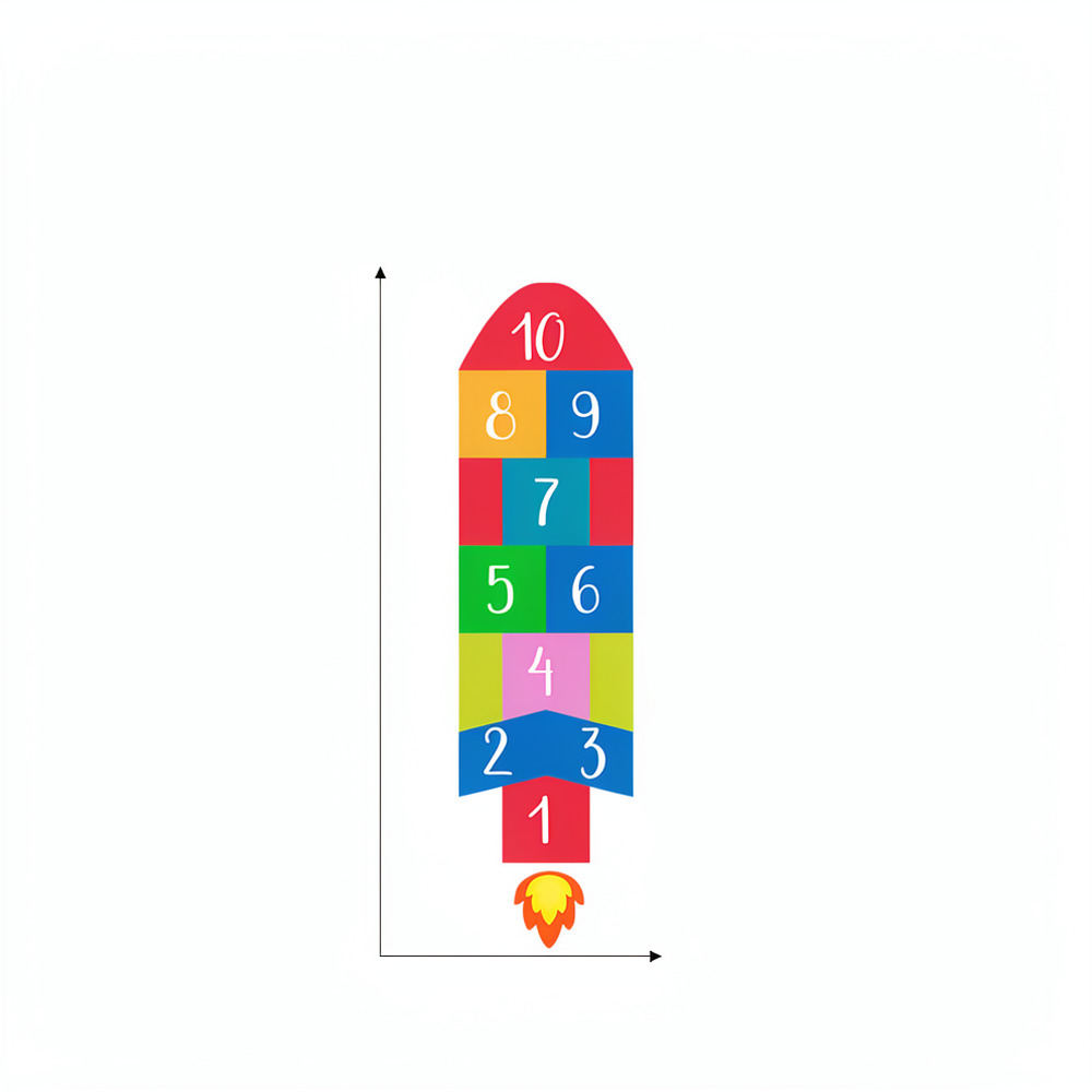 知育玩具「ロケット・ホップスコッチ」ウォールステッカー。子供 - Kids Education Number のレビューと価格