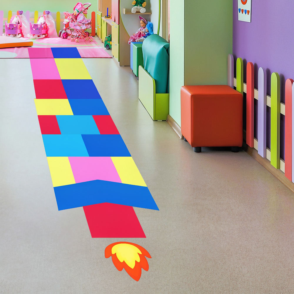 知育玩具「ロケット・ホップスコッチ」ウォールステッカー。子供 - Kids Education Number のレビューと価格